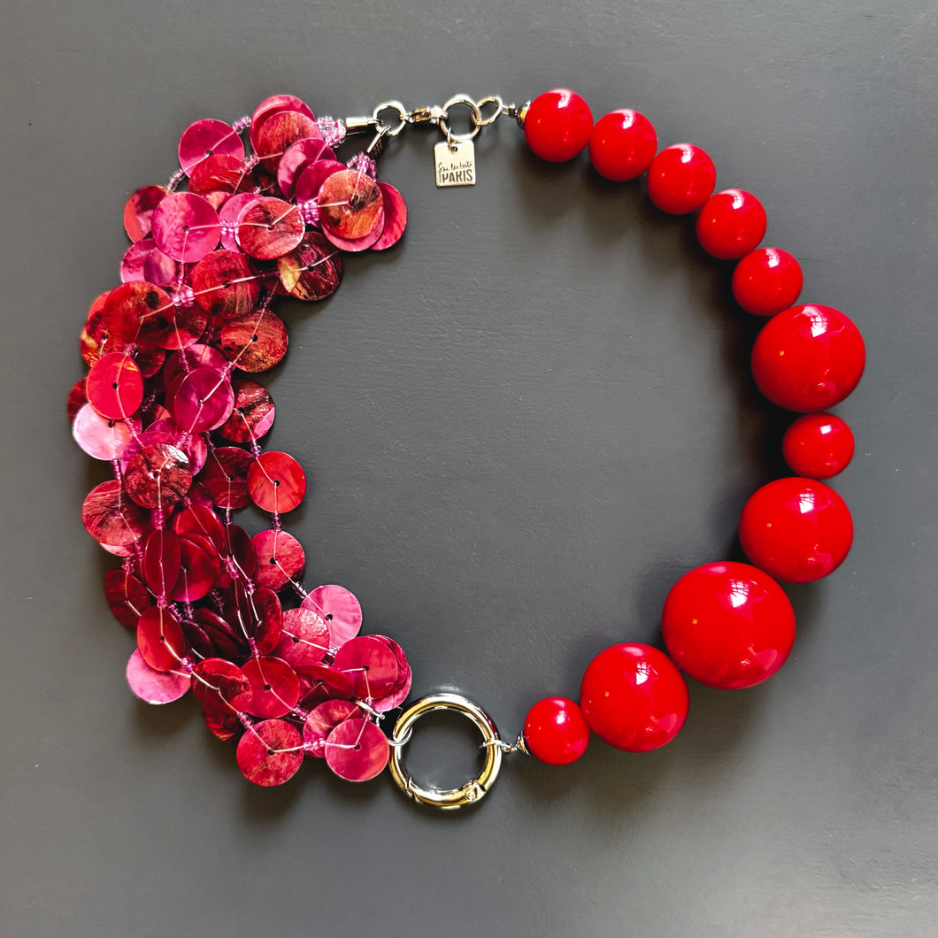 Collier Symbiose rouge