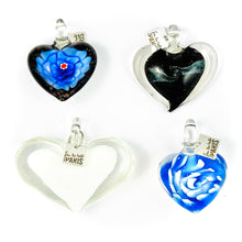 Charger l&#39;image dans la galerie, Pendentif coeur en verre - aqua
