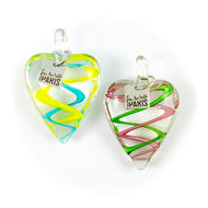 Pendentif coeur en verre - ADN