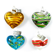 Pendentif coeur en verre - volutes