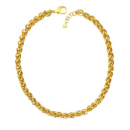 Collier chaîne dorée à maille double torsadée
